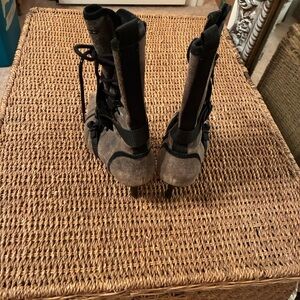 Diesel Women's Black and Brown Combat Boots